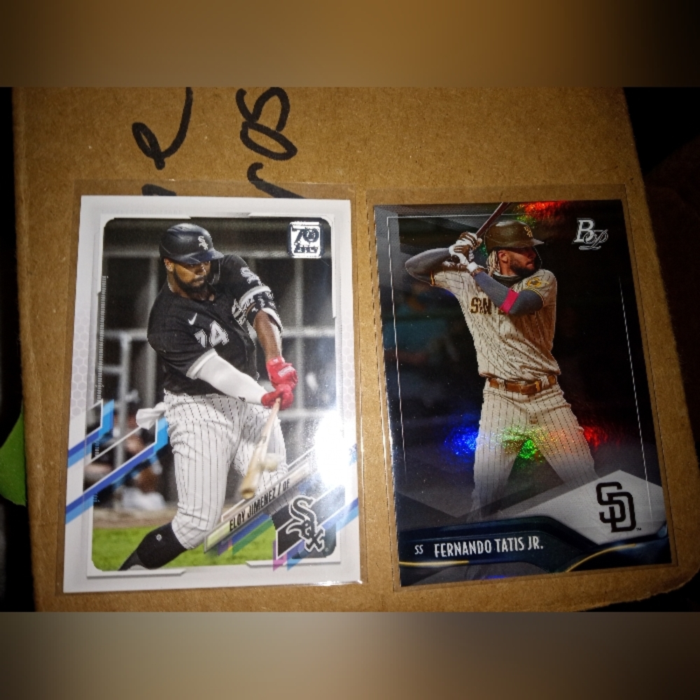 4 MLB cards like new Fernando Tatis Jr x2 slam Diego plus one rc Zach wheeler!!